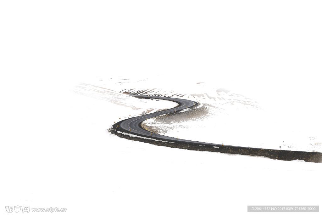 雪原中的公路