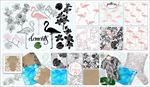 手绘火烈鸟热带树叶印花水彩画