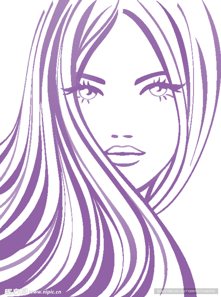 手绘时尚美女插画