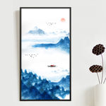 禅意水墨山水画