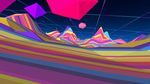 抽象3D空间缤纷色彩地形镜头移