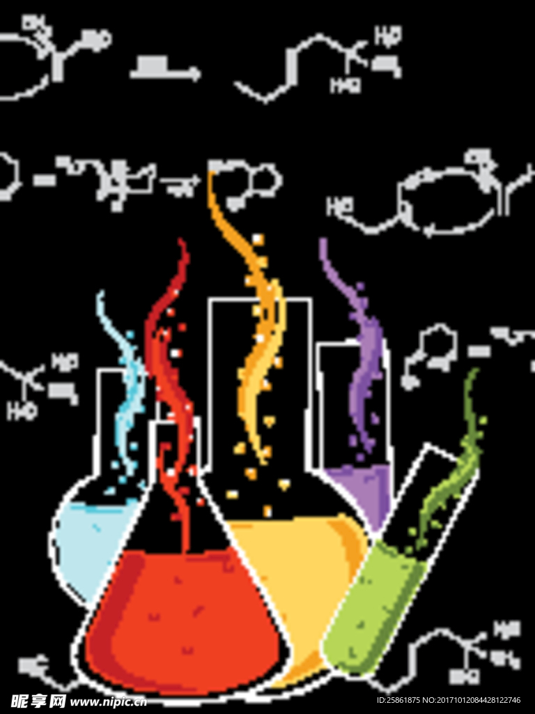 实验室瓶化学式背景