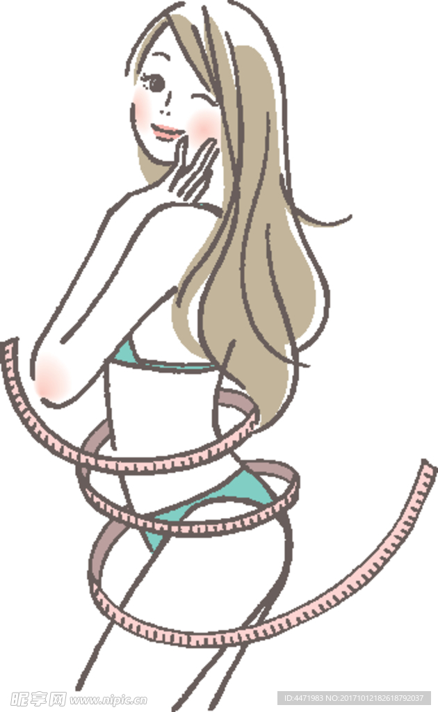 卡通女性美女护理插画