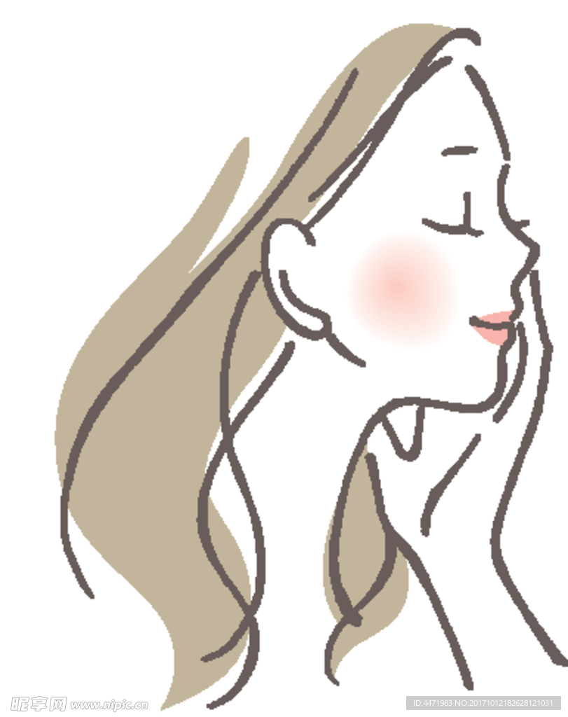 卡通女性美女护理插画