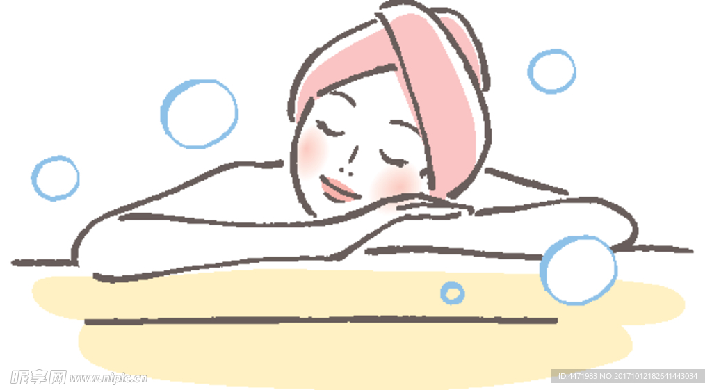 卡通女性美女护理插画