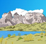 山与河流风景