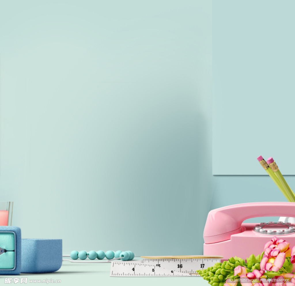 创意空间文具简约素材背景