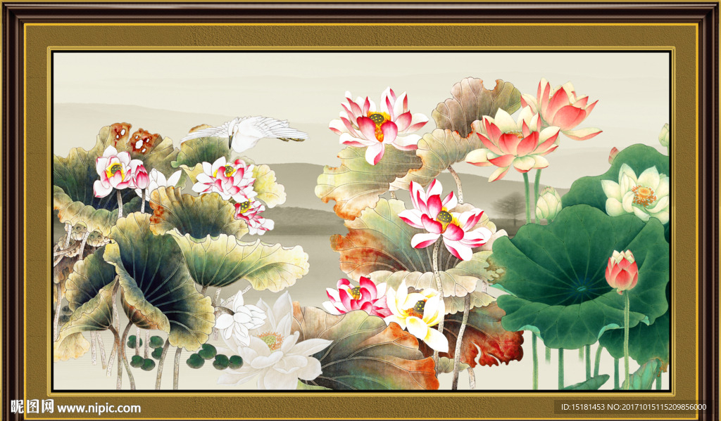 国画荷花