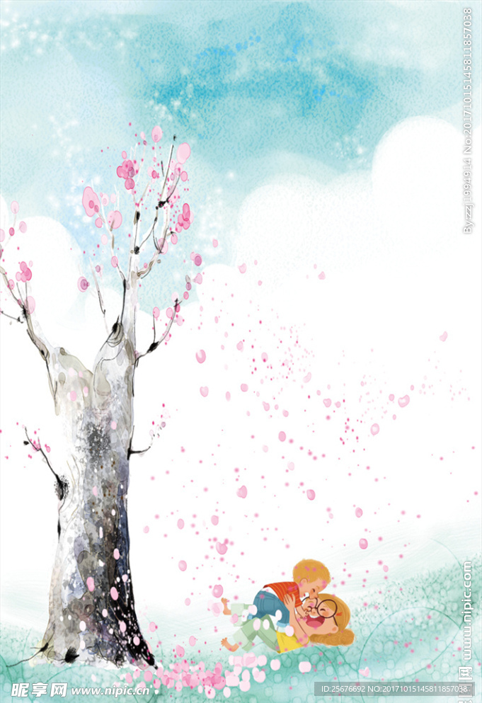 温馨梅花父子图