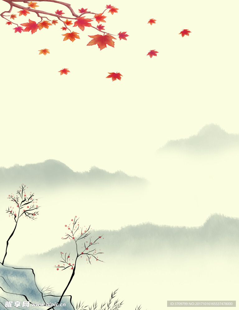 秋季美食节海报底纹