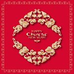 祥云金色传统花纹中国风新年背景