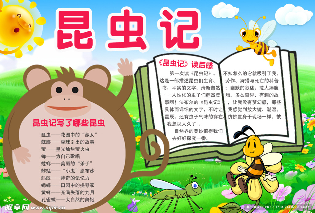 昆虫动物环保小报