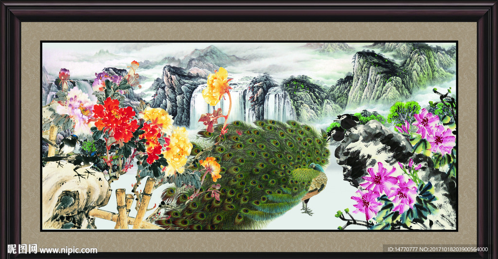 国画孔雀图