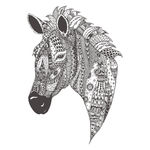 手绘线描黑白动物矢量图下载
