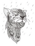 手绘线描黑白动物矢量图下载