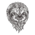 手绘线描黑白动物矢量图下载