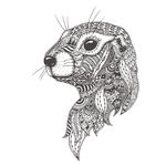 手绘线描黑白动物矢量图下载