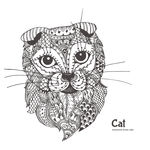 手绘线描黑白动物矢量图下载