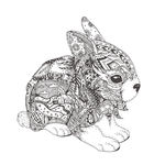 手绘线描黑白动物矢量图下载