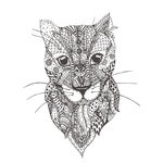 手绘线描黑白动物矢量图下载