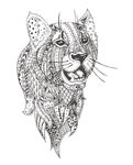 手绘线描黑白动物矢量图下载