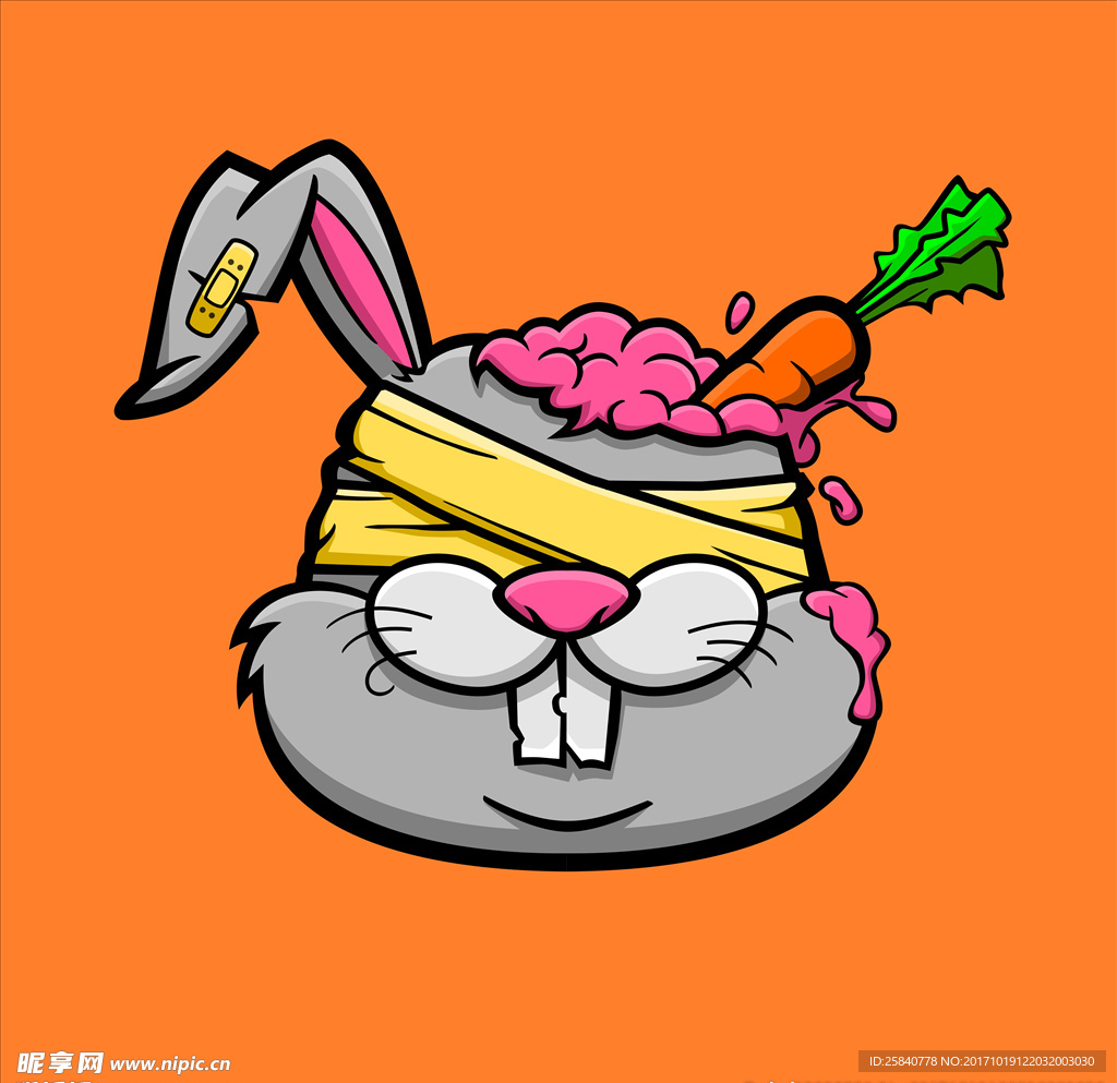 殭屍兔子, 兔子, 卡通片, 殭屍素材圖案，PSD和PNG圖片免費下載