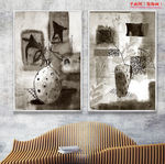 欧式复古手绘油画花瓶装饰画