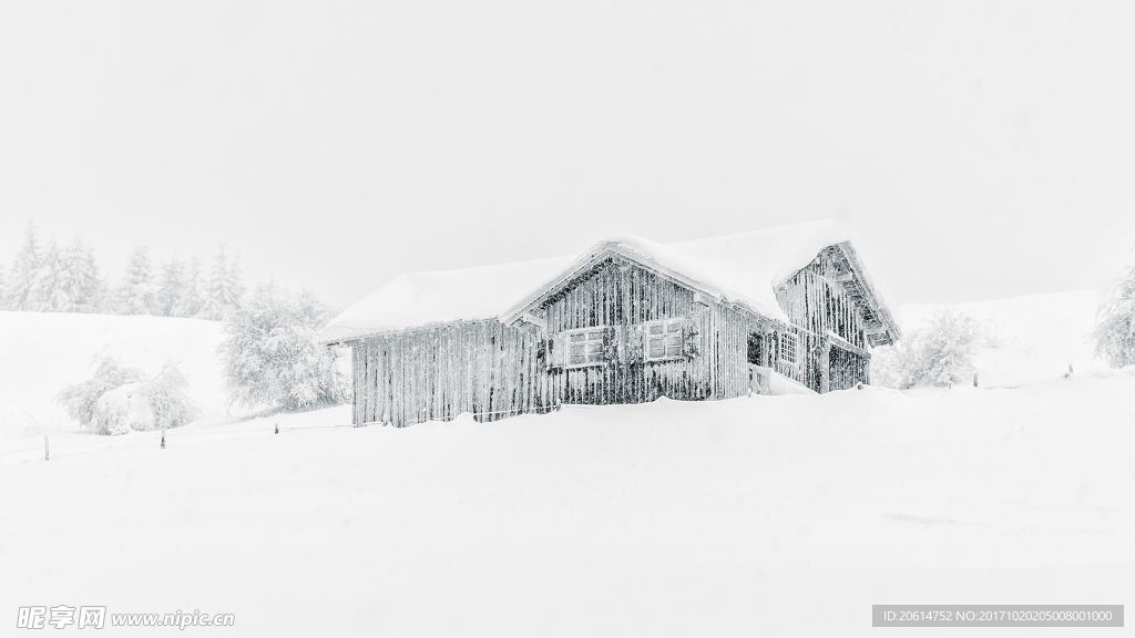 雪山上的茅屋