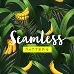香蕉热带树叶水彩画背景