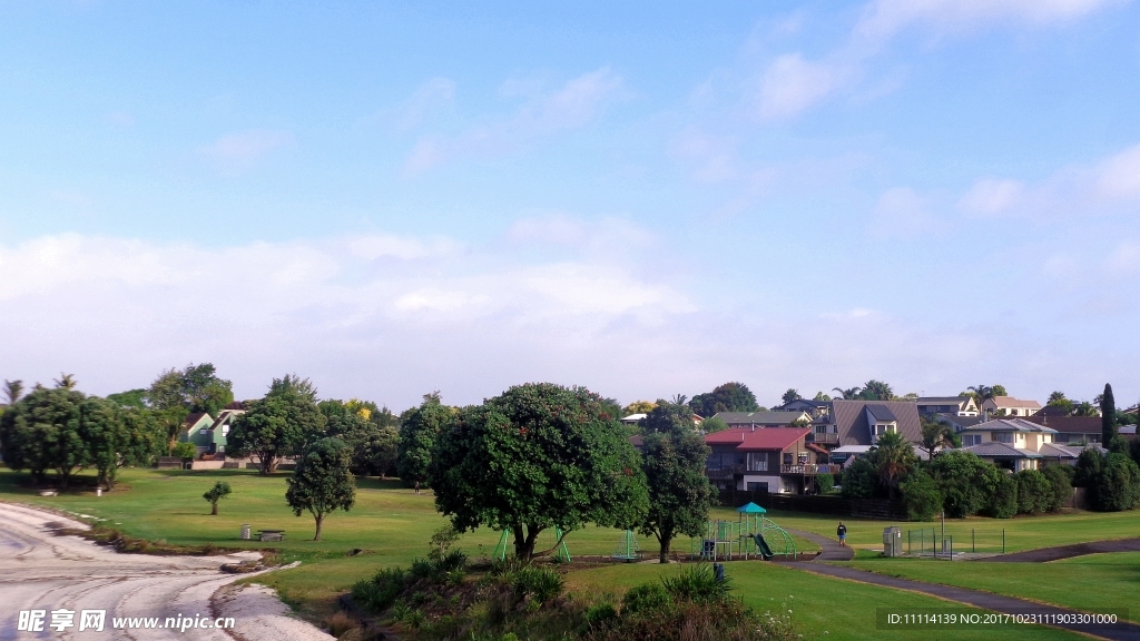 奥克兰海滨小镇风景