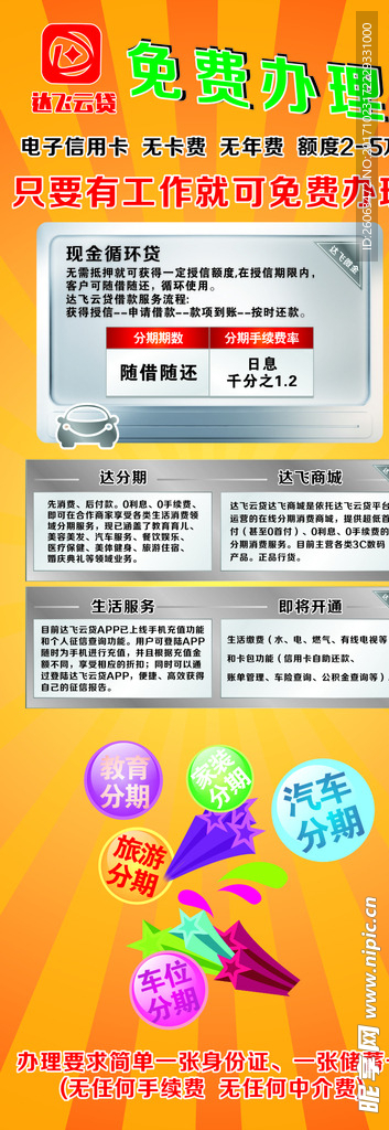 银行办理展架