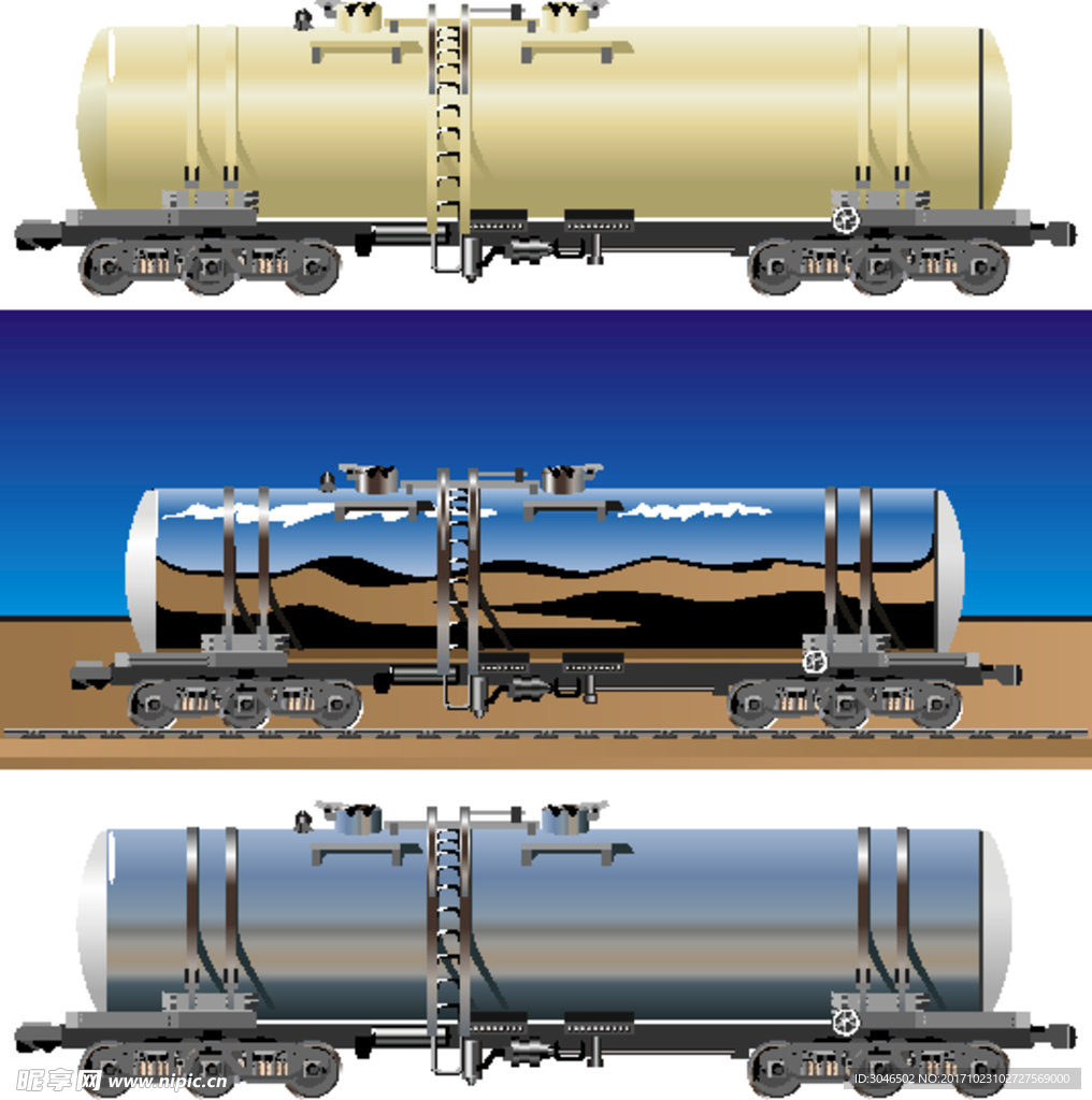 卡通矢量油罐车结构素材