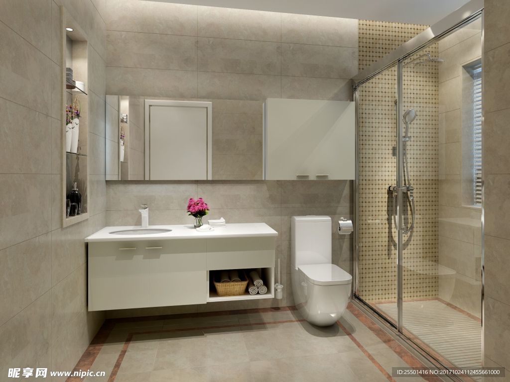 浴室效果图设计图__家居设计_环境设计_设计图库_昵图网nipic.com