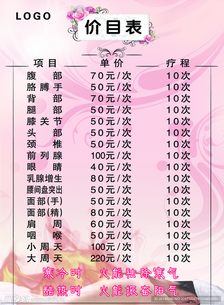价目表