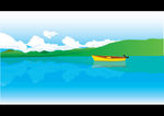 青山绿水矢量图