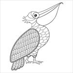 手绘线描黑白动物矢量图