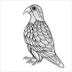 手绘线描黑白动物矢量图