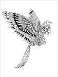 手绘线描黑白动物矢量图