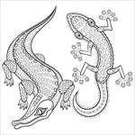 手绘线描黑白动物矢量图