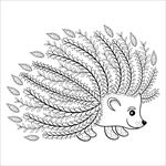 手绘线描黑白动物矢量图