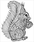 手绘线描黑白动物矢量图
