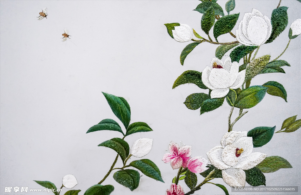 刺绣 绣花 茉莉花