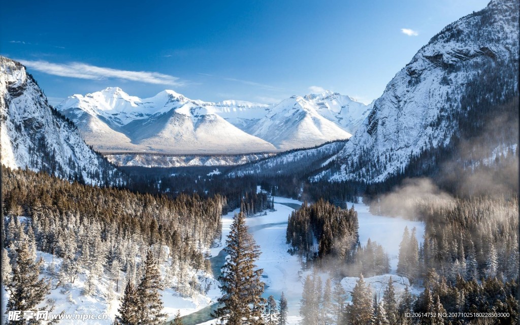 冬季的雪山美景
