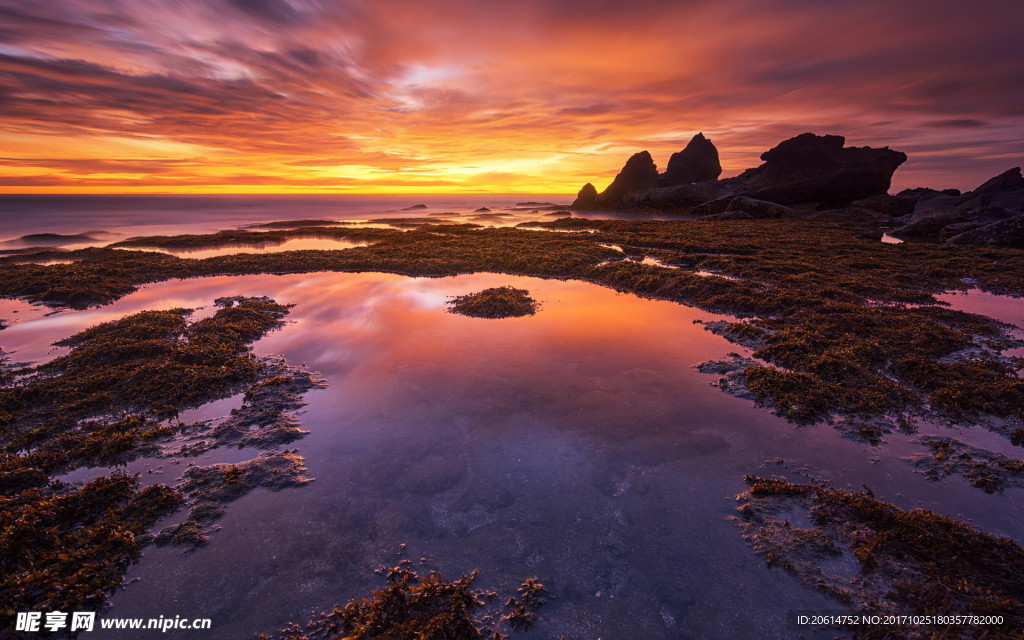 夕阳下的河道风景