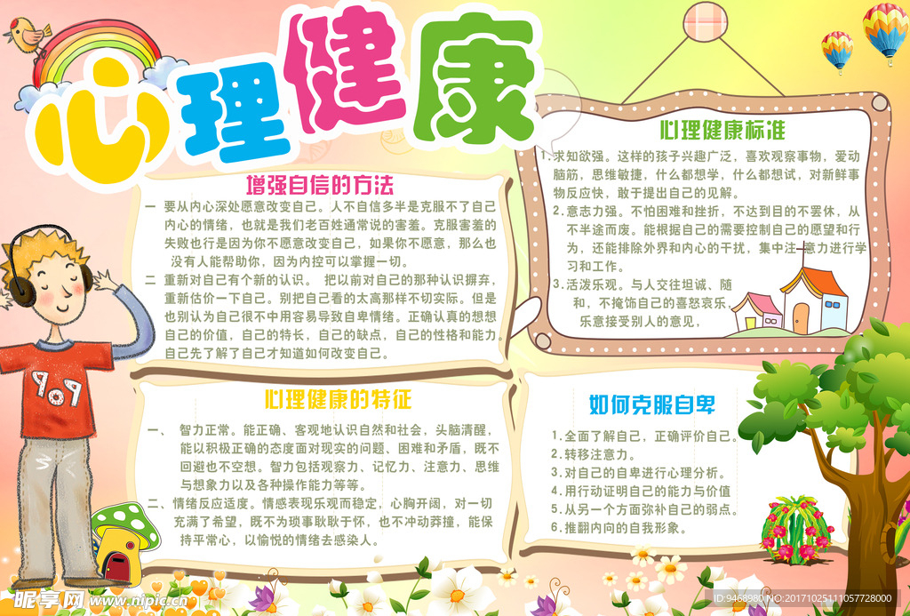 心理健康学生小报
