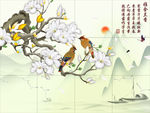 中式玉兰花山水风景画雅舍兰香