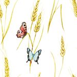 农作物蝴蝶四方连续底纹