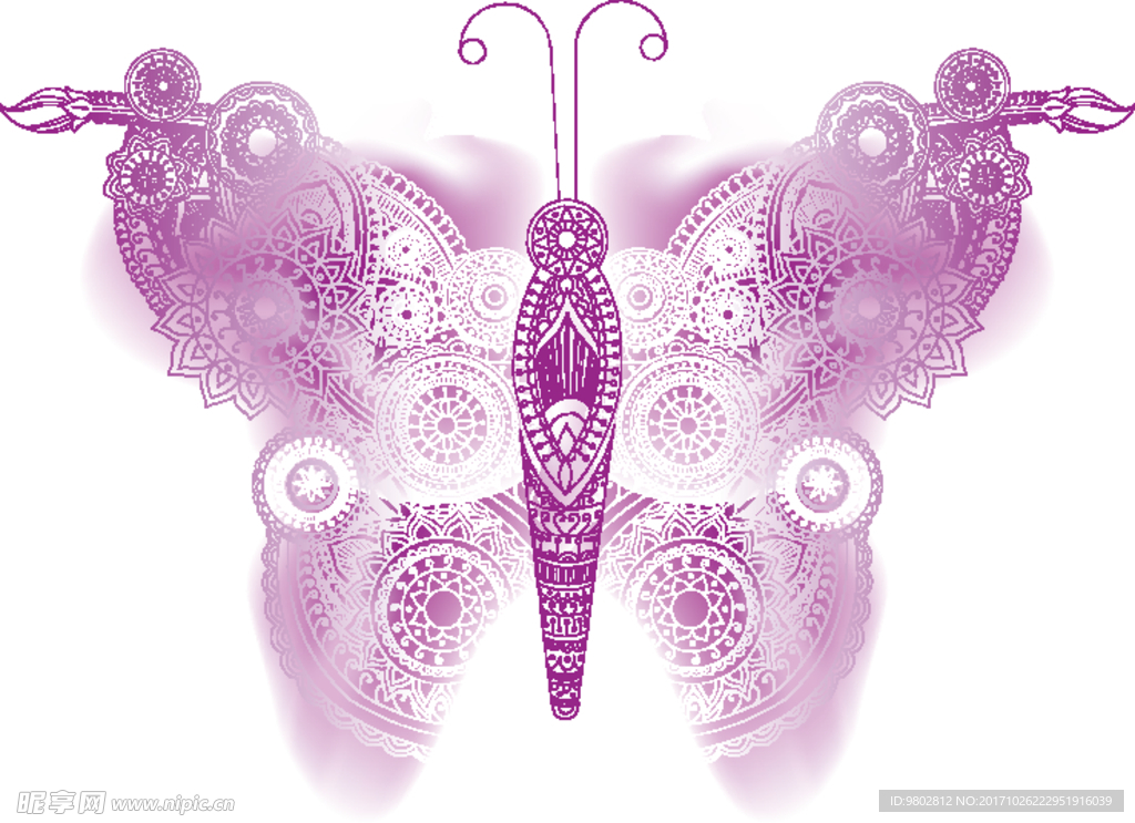 紫色梦幻拼接蝴蝶