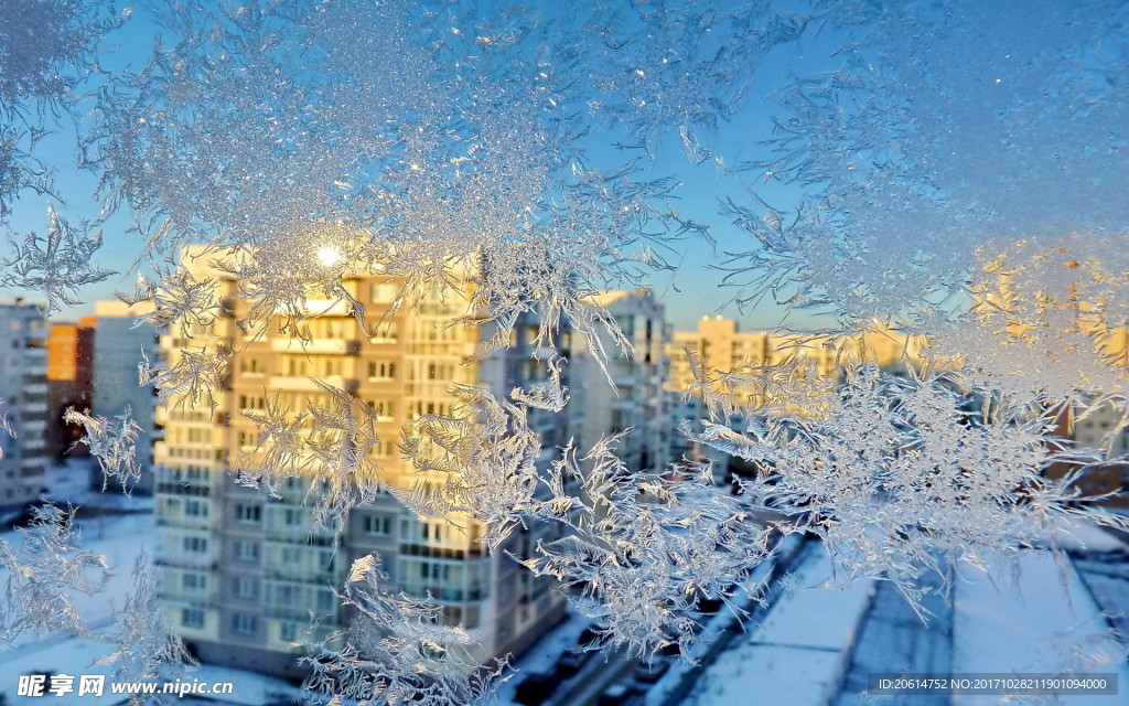 窗户上的雪花