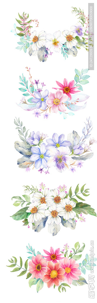 手绘花束 手绘植物 手绘花朵